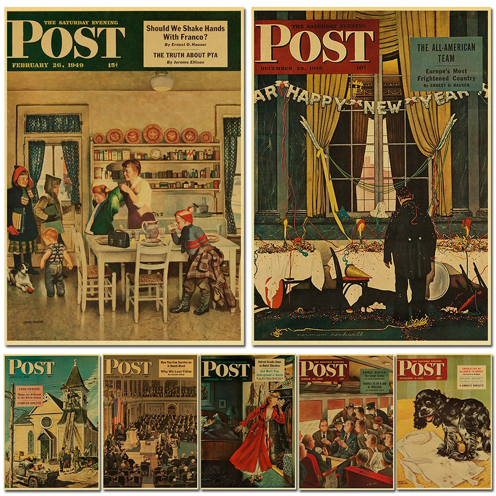 

Настенные плакаты в стиле ретро с надписью «суббота»