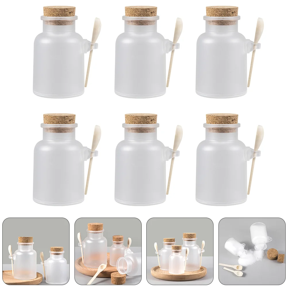 

6 Sets Frosted 100g Portable Mini Bath Salt Bottle Powder Jar Bath Salt Container