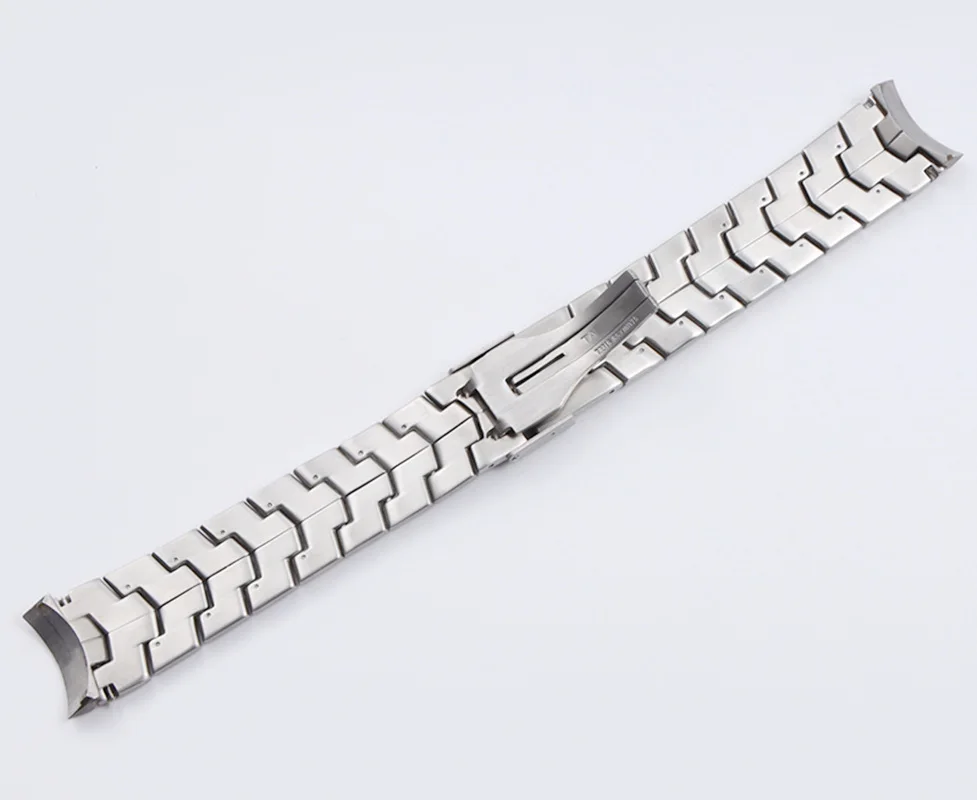 22mm 24mm 316L Stainless Steel Bracelet Watch Strap For TAG Heuer Calera Series Deployment Clasp Curved End Solid Watch Band