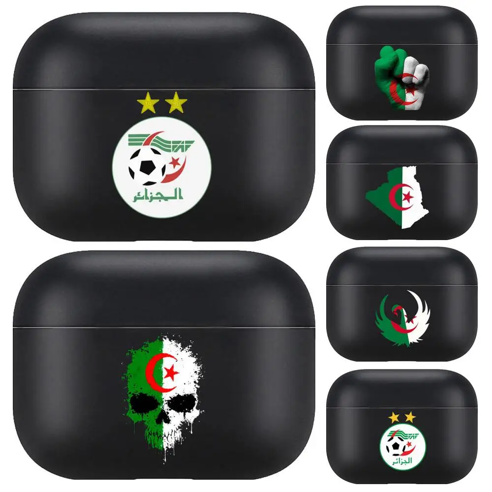 

Algerian flag hard PC black for Apple Airpods Pro headphone case Transparent protective case for Airpods 3 2 1 Pro case