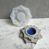 lotus candlestick holder concrete cement molds diy home decoration flower candle storage holder clay silicone mold