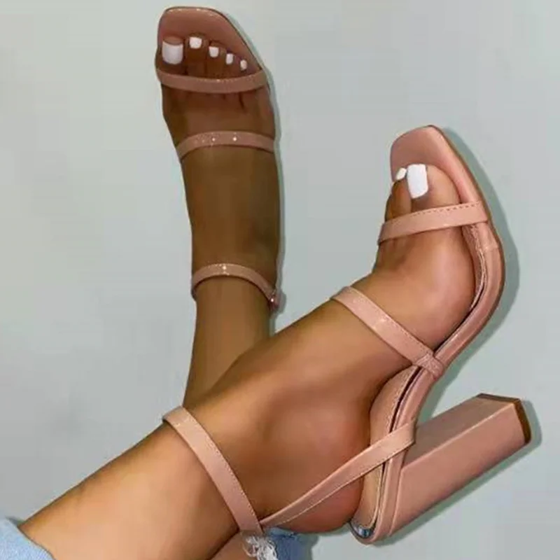 

Women Sandals Shoes 2022 Fashion Shoes For Women Open Toe Women Buckle Casual Walking Sandal Thick Heel Female Sandals Footwear
