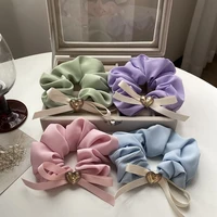 high quality sweet love bowknot colonic hair circle cream solid color temperament hair rope hair rope hair accessories for women
