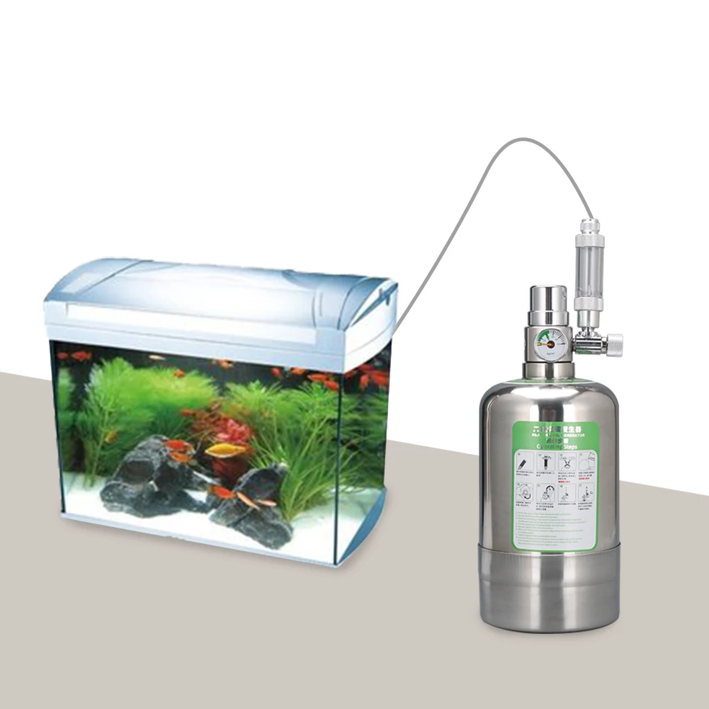 

1L/2L Aquarium DIY CO2 Cylinder Generator System Kit with Solenoid Valve Bubble Diffuser Stainless Steel Carbon Dioxide Reactor