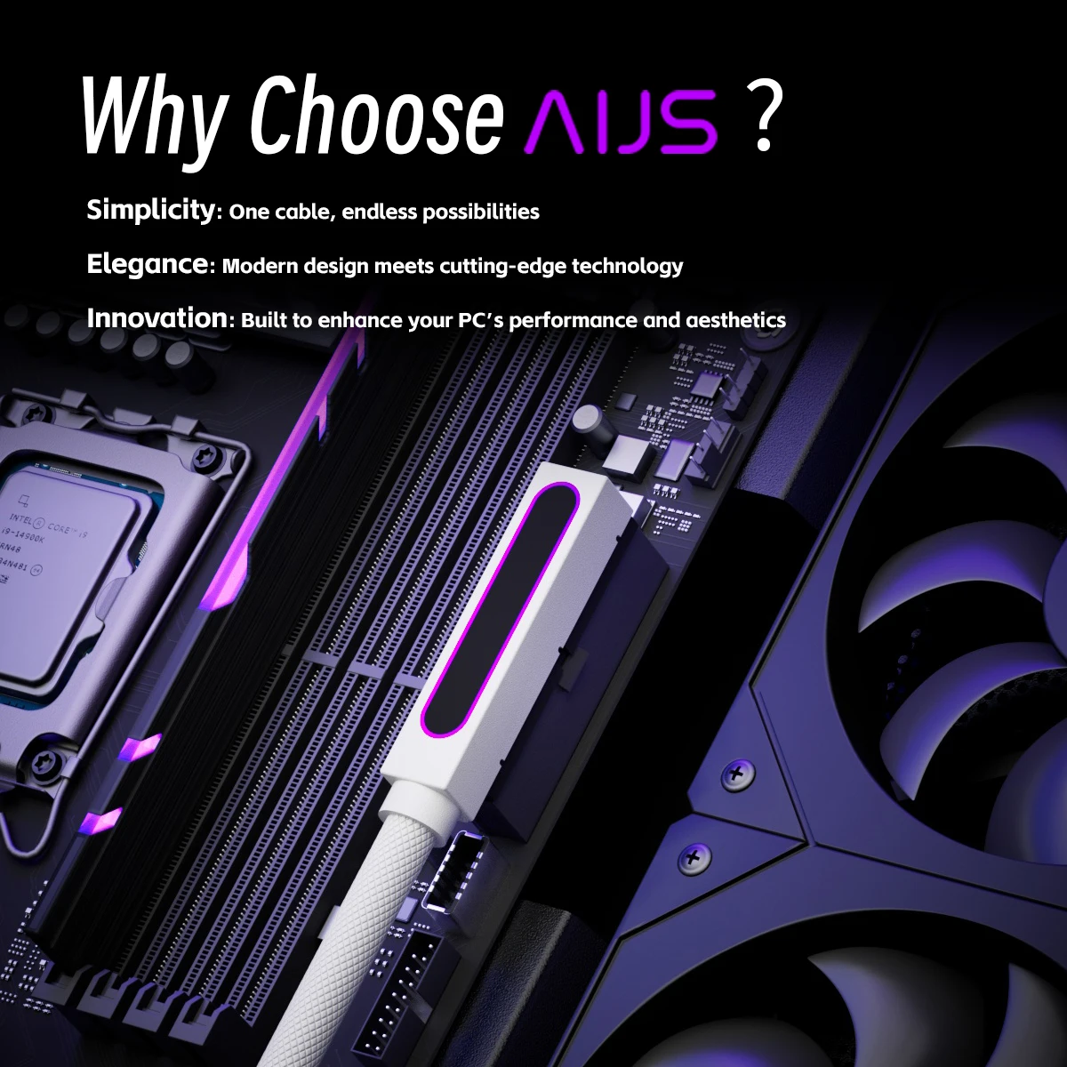 Фото AIJS ATX 24-контактный левый удлинительный кабель, ARGB 5 В 3-контактный, 18AWG однолинейный разъем «папа-мама» №4