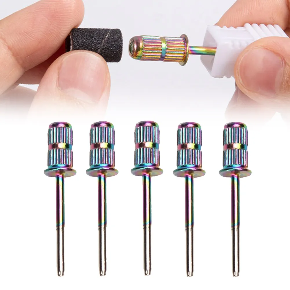 

5PCS Nail Drill Bit Sanding Bands Cap Mandrel Grip Cutters For Pedicure Machine Manicure Milling Cutters Polishing Tools