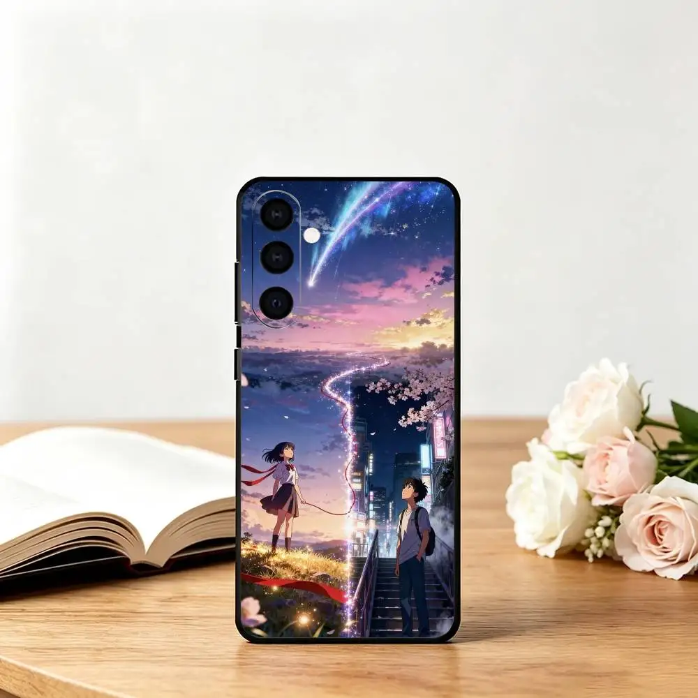 Фото Чехол для телефона Anime Your N-Name Kimi no na wa для Samsung Galaxy A73, A72, A71, A70, A53, A52, A51, мягкий силиконовый черный чехол №2