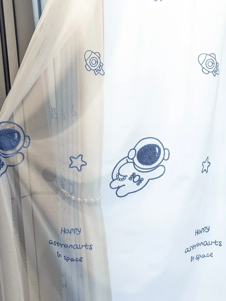 Милый мультяшный астронавт с вышитым узором для мальчиков детские комнаты