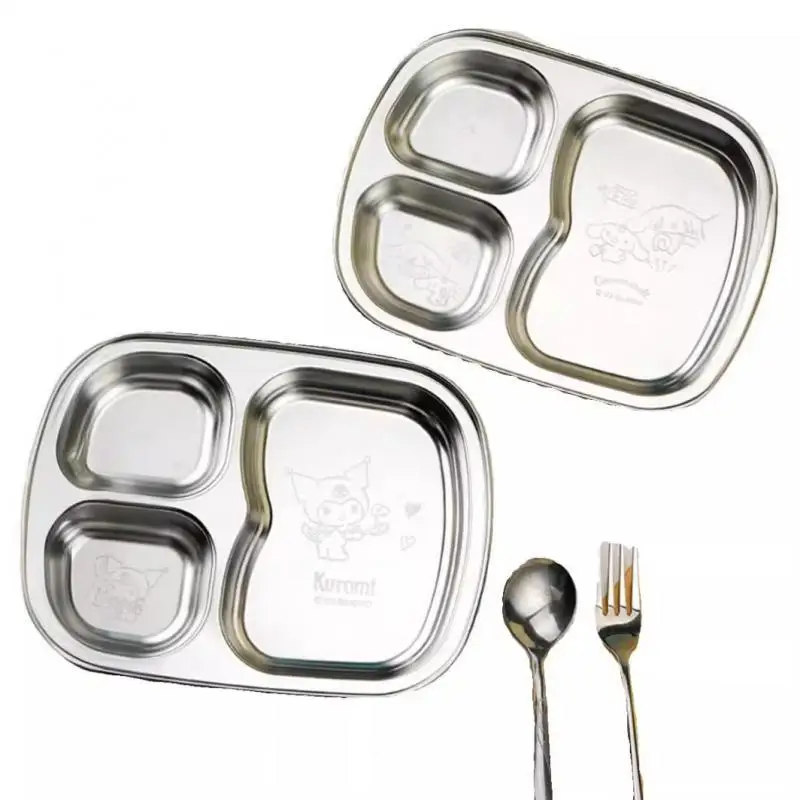 Лидер продаж стальная обеденная тарелка Sanrio Hellokitty Sus304 мультяшная для фаст-фуда