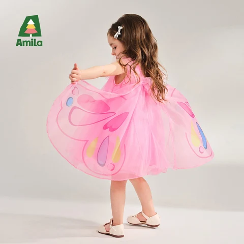 Детские платья Amila 2026 с граффити "Бабочка"
