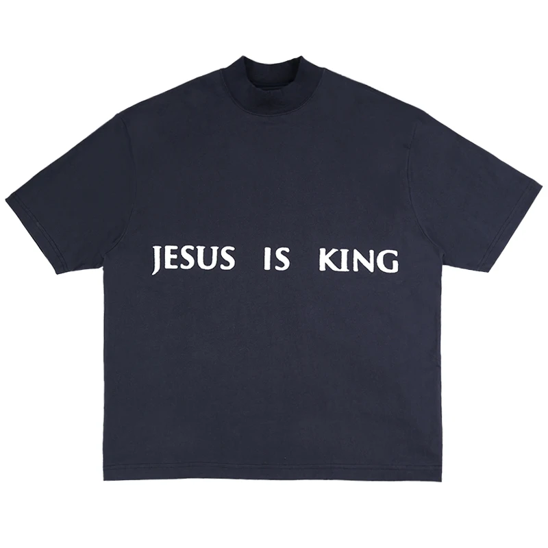 Kanye West CPFM God oil paint oversized t shirt chicago Alphabet foam print T-shirt high street Loose Hip Hop T-Shirt |