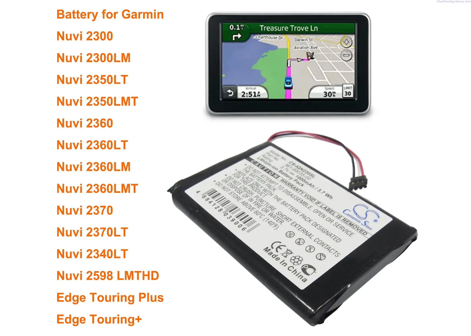 

Аккумулятор Cameron Sino 1000 мАч для Garmin Nuvi 2360, 2370 лм, 2350LT 2350LMT,Nuvi 2360LT 2360LM 2360LMT,Nuvi 2370LT 2340LT