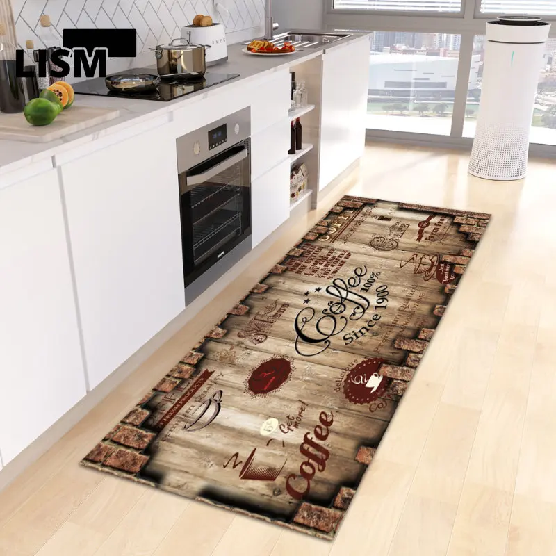 

Retro Wood Pattern Carpet Kitchen Living Room Anti-slip Rectangle Rug Floor Mat Bathroom Kitchen Bedroom Mats for Decoration