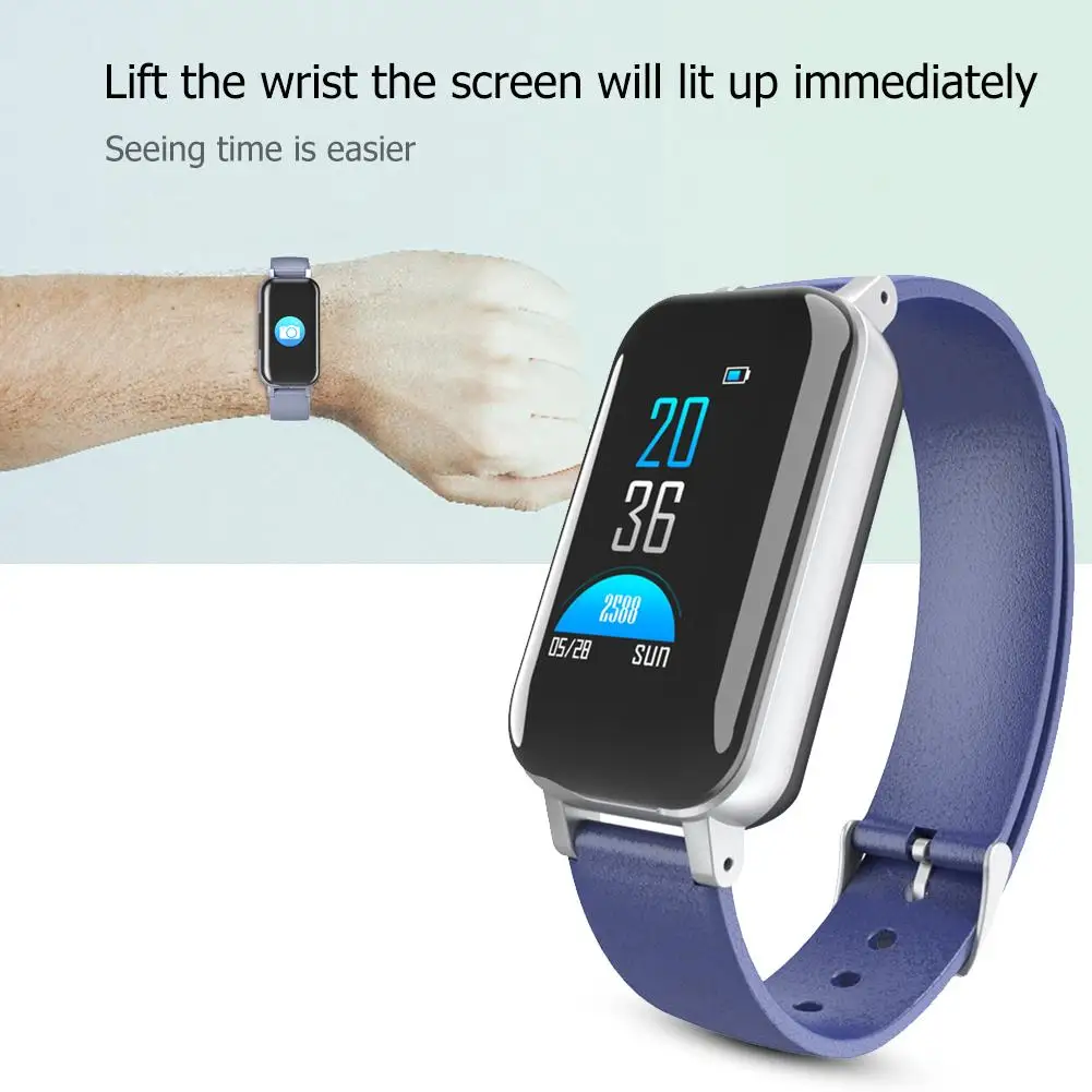 T89 TWS Bluetooth-совместимый умный Браслет фитнес-трекер часы браслет гарнитура
