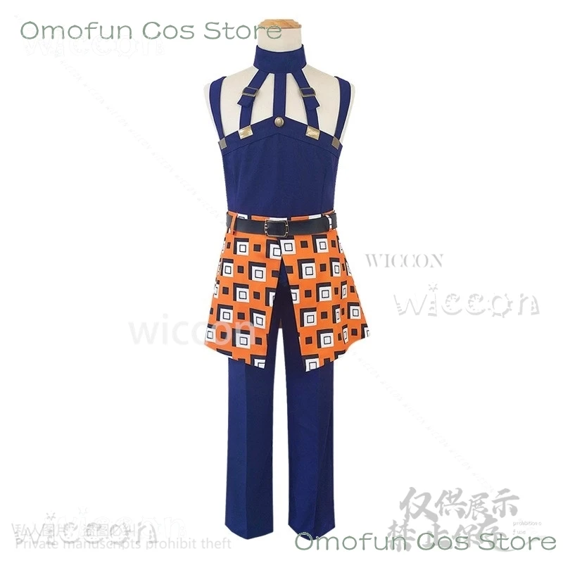 Аниме Joj Adventuree Косплей Костюм Ghirga Narancia Топ Брюки Фартук Полный комплект Костюмы
