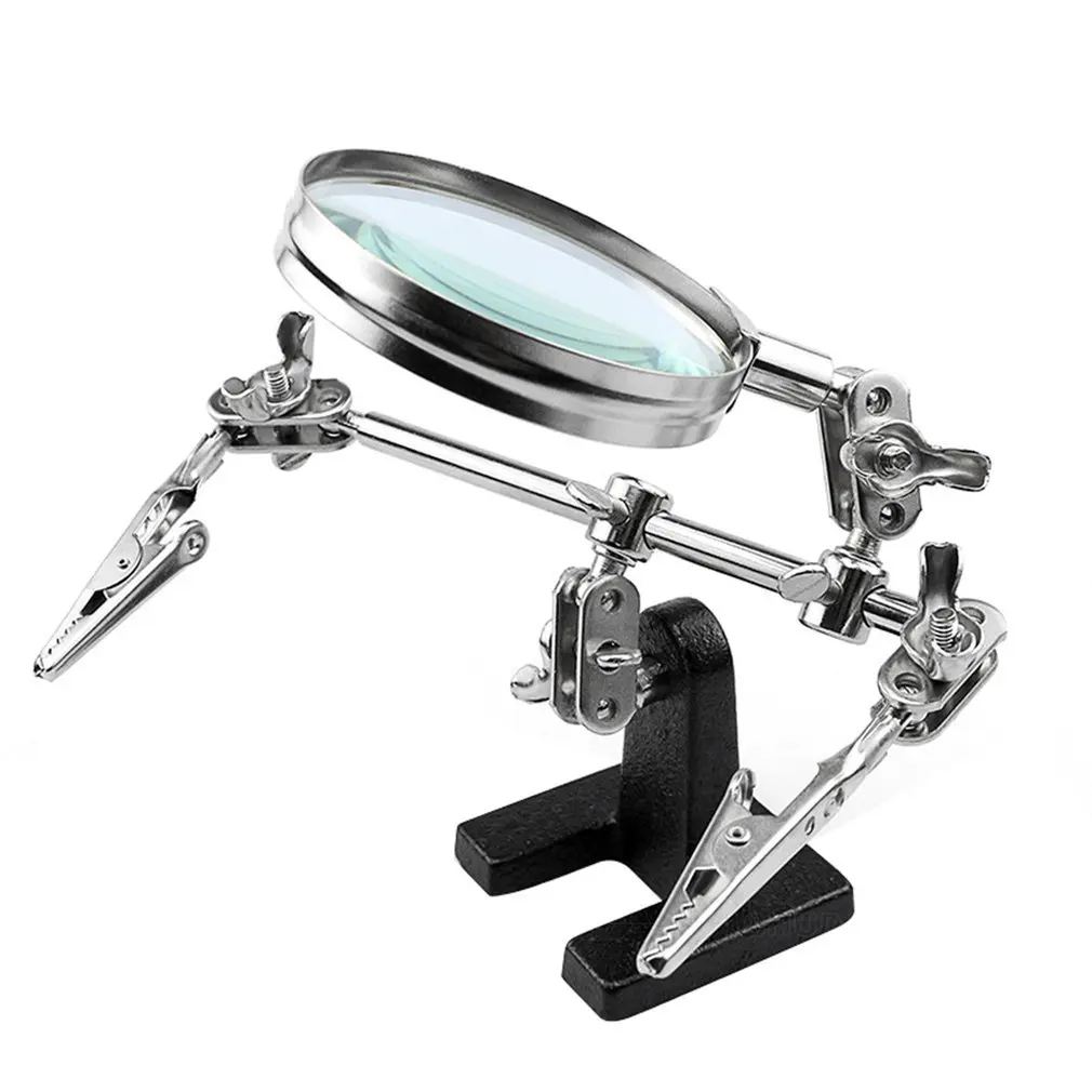 

Led Magnifier +Electric Soldering Iron Stand Holder Welding Metal Support Station Soldering Iron Frame Tools