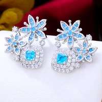 jimbora new luxury sweet cute stud earrings high quality cubic zirconia european wedding party best gift jewelry new original