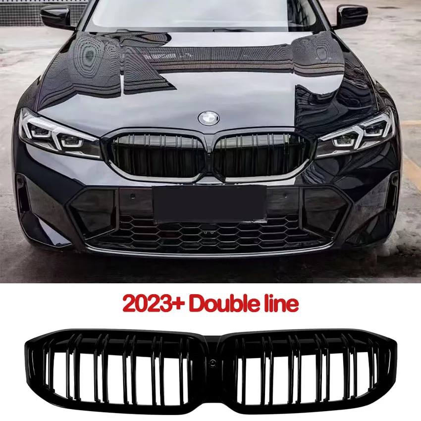

Для BMW 3 серии G20 G21 2022-2025 330i 320d M340i передняя решетка с двойной планкой, алмазная решетка, центральная сетка, тюнинговая часть