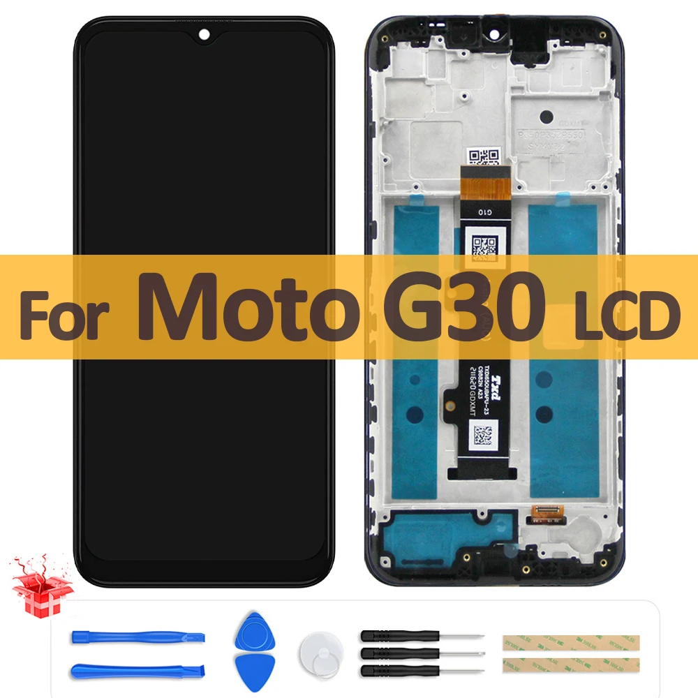 

Оригинальный ЖК-дисплей 6,5 дюймов для Motorola Moto G30, ЖК-дисплей XT2129, цифровой преобразователь сенсорного экрана в сборе с рамкой для Moto G30, ЖК-дис...