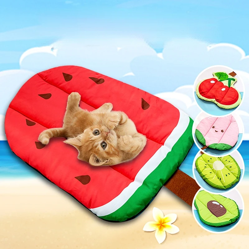 

Summer Pet Cat Mat Dog Floor Mat Four Seasons Universal Cartoon Fruit Animals Litter Mat Sleeping Mat Dog Products Pet Supplies