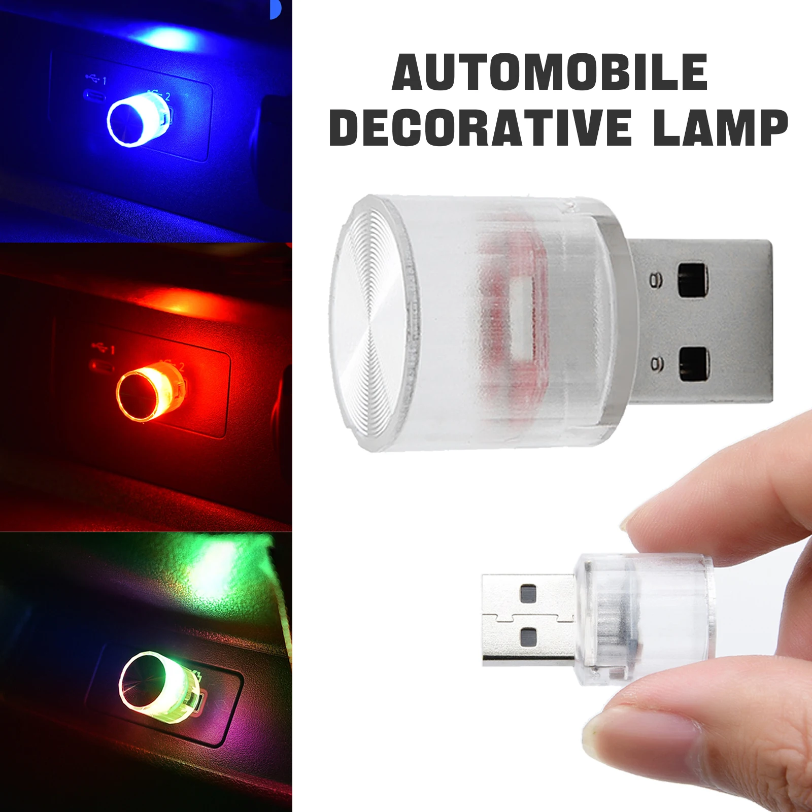 

Car Mini USB LED Atmosphere Lights Decorative Lamp For Party Ambient Modeling Automotive PortablePlug Play Auto Interior Led New