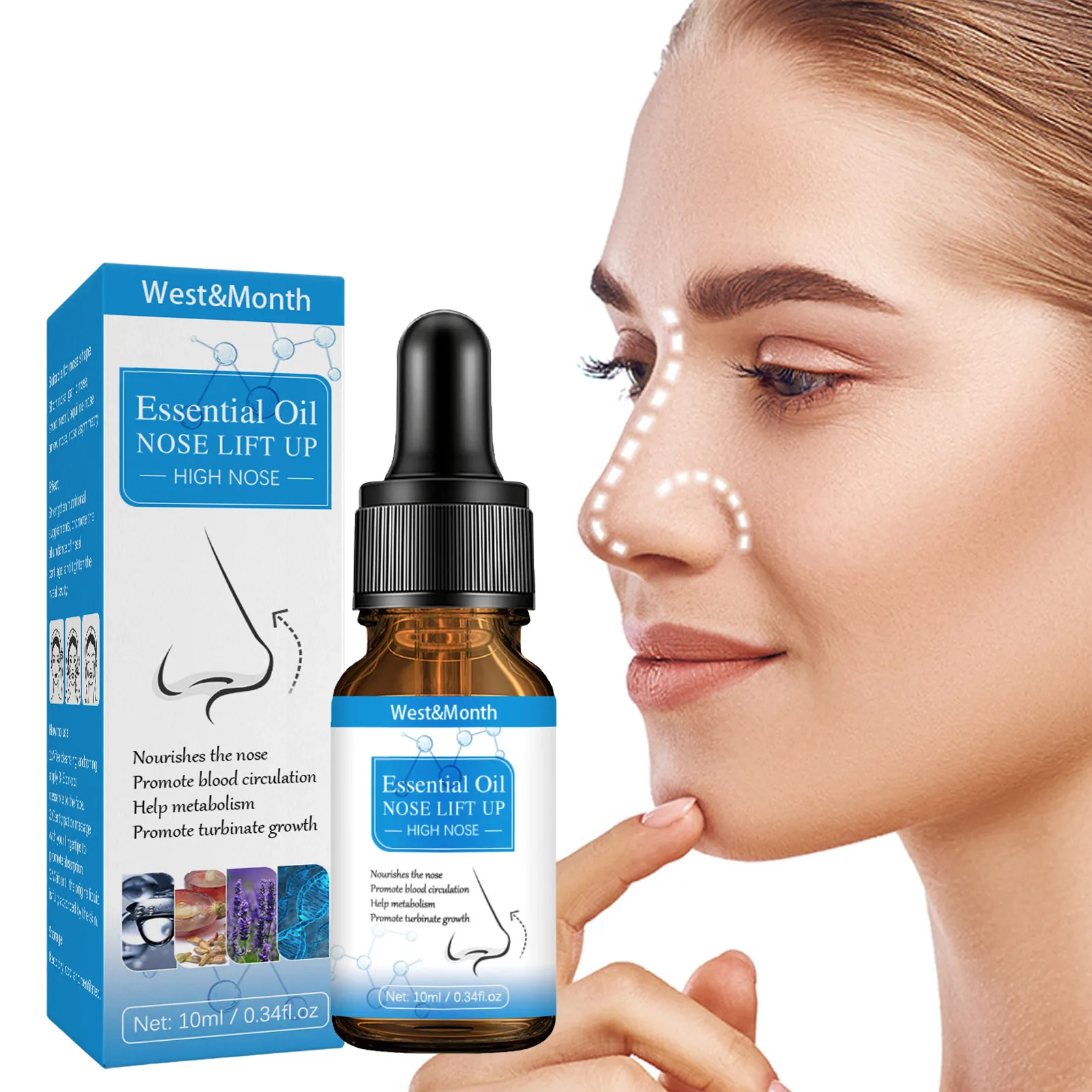 10ml Nose Lift Up Essential Oil Heighten Rhinoplasty Oil Nose Up Heighten Rhinoplasty Pure Natural Care Thin Smaller Nose images - 1