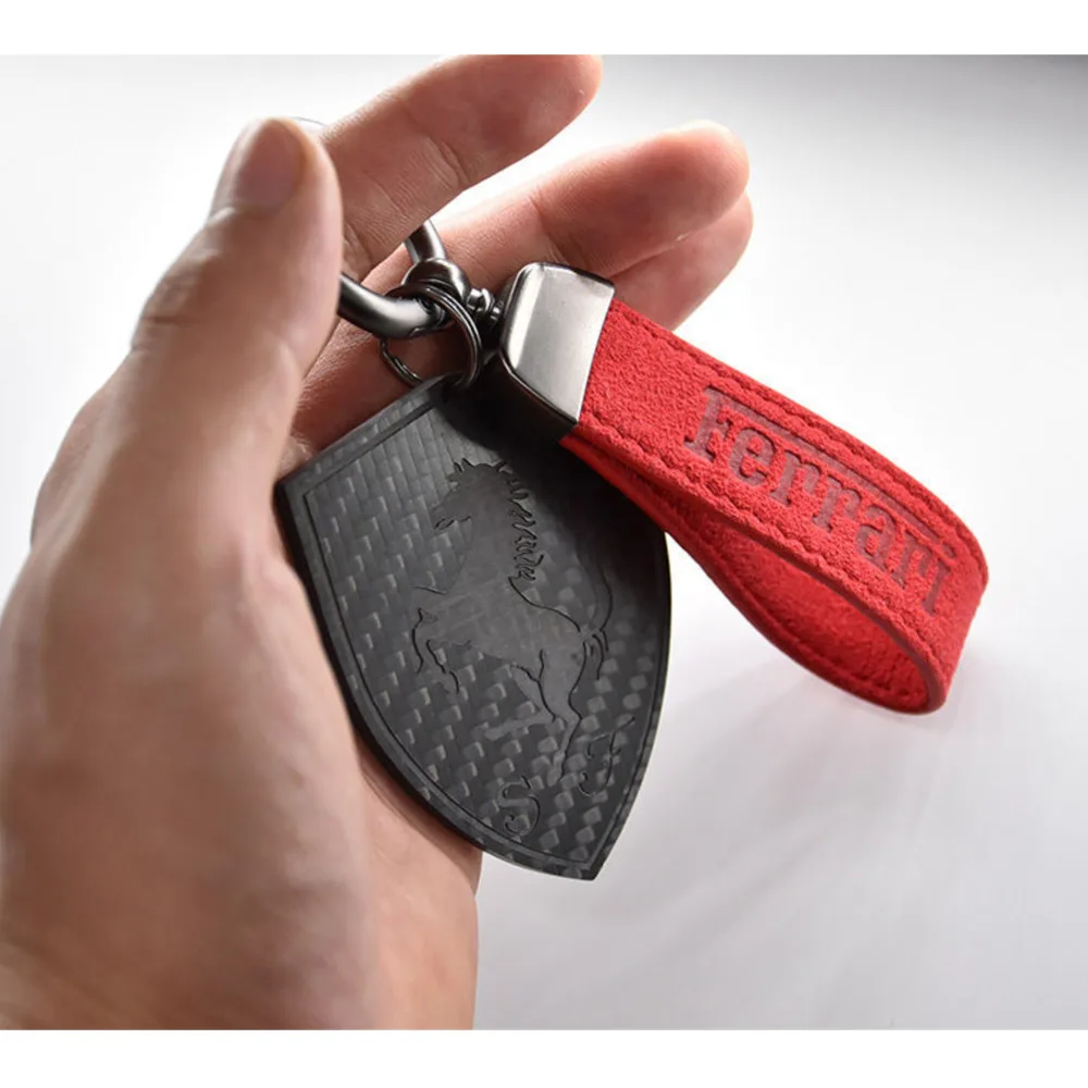 Брелок для ключей Ferrari Дизайнерский Модный мужской брелок из углеродного волокна