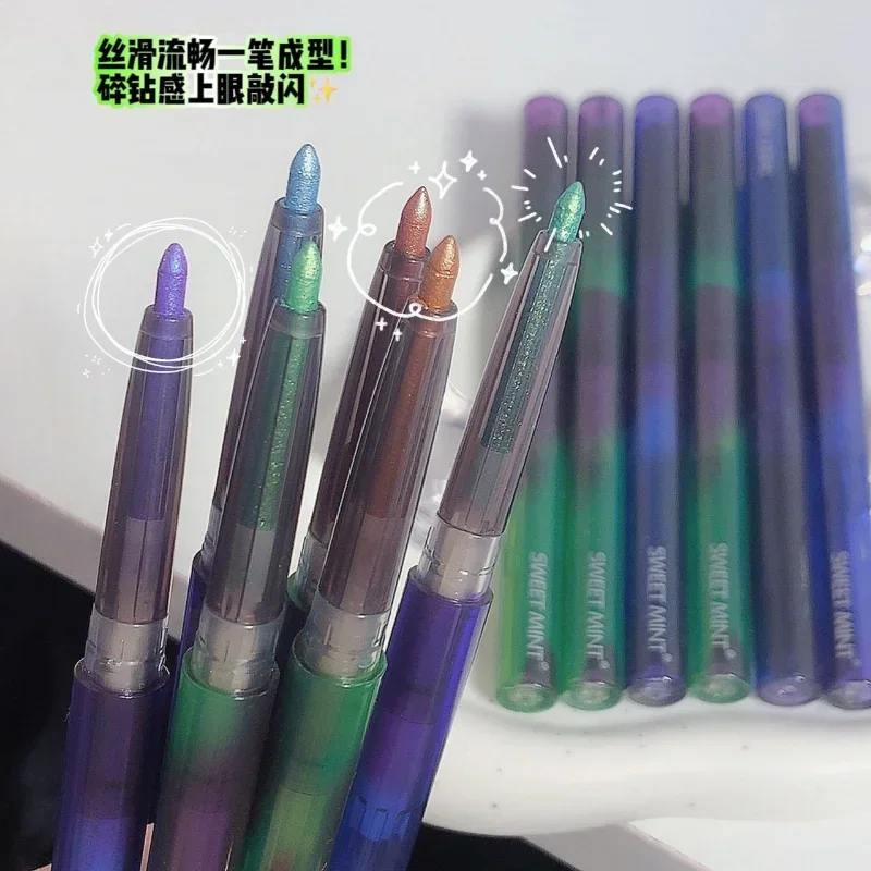 Блестящая подводка для глаз карандаш зеленые золотые фиолетовые блестящие тени