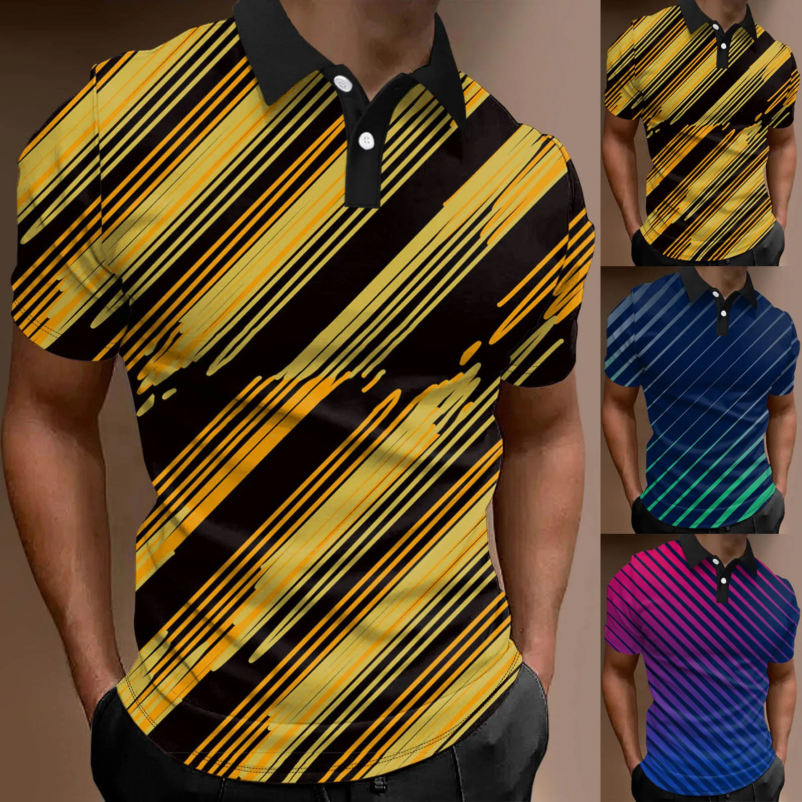 

Рубашка мужская хлопковая с отложным воротником, модная Повседневная Блузка с принтом, с короткими рукавами, весна-лето