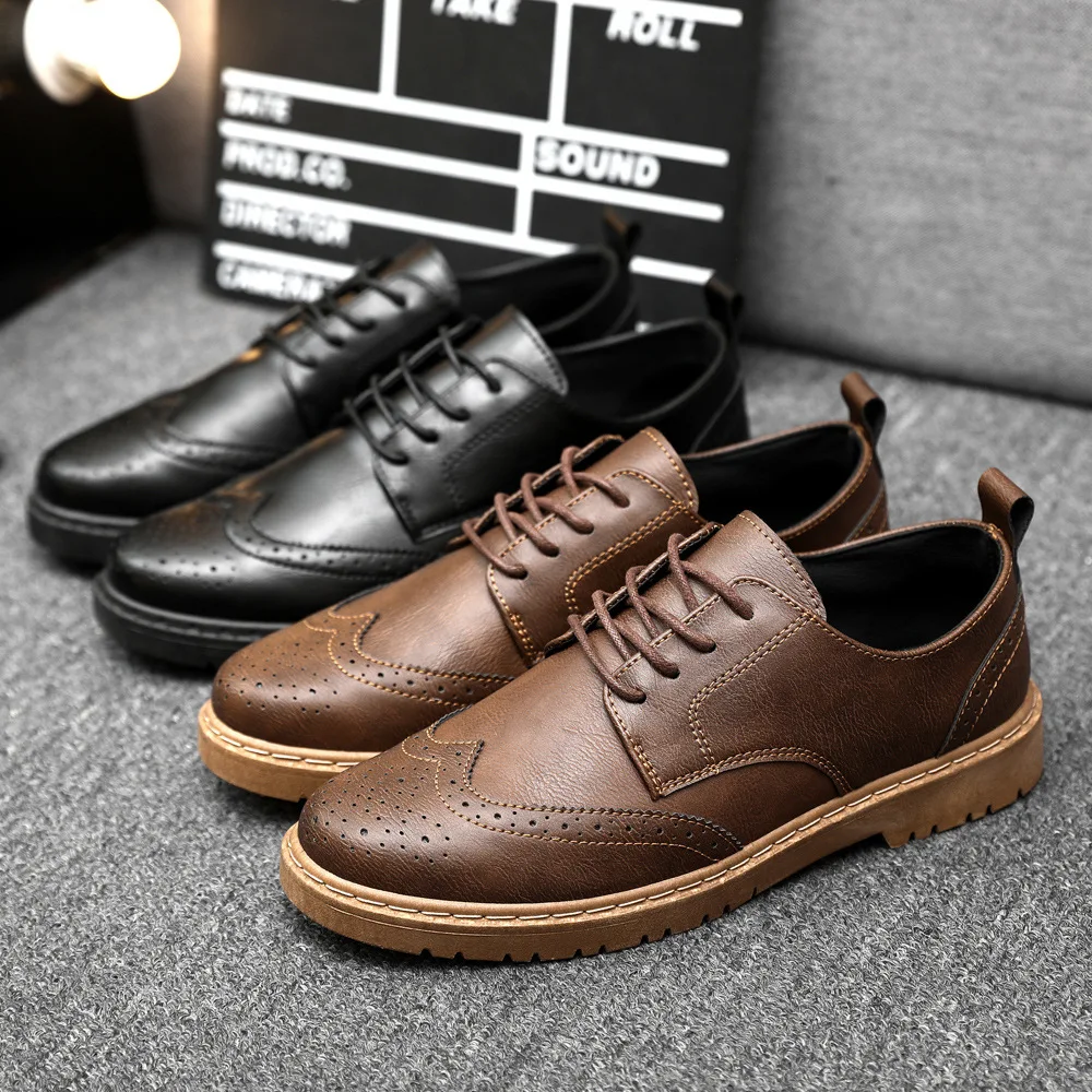 2023 New Handcrafted Mens Oxford Shoes Leather Brogue Dress Shoes Classic Business Formal Shoes for Man images - 6