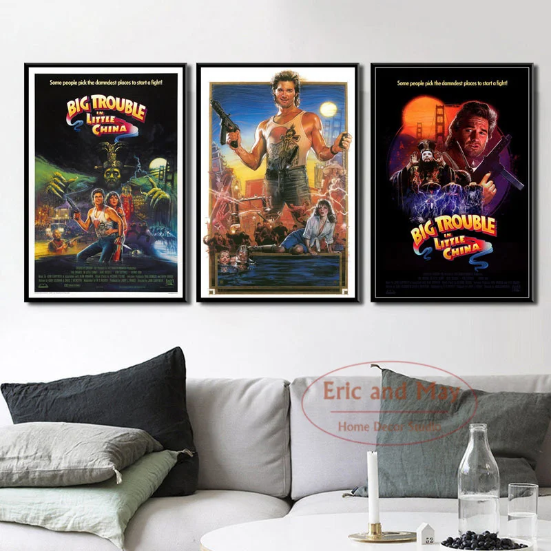 

Плакаты и принты на холсте с большими неприятностями в маленьком китайском классическом фильме, ВИНТАЖНЫЙ ПЛАКАТ, декоративный плакат для ...