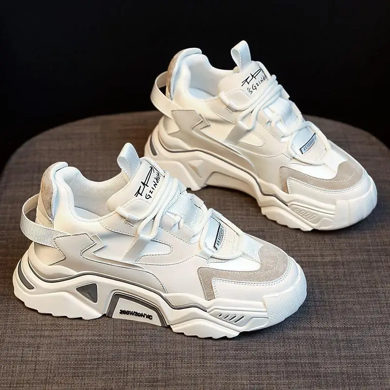 2021 New Women's Shoes Dad's Shoes, Fashionable and Versatile Small White Shoes Show Foot Small Thick Soled Leisure Sports Shoes
