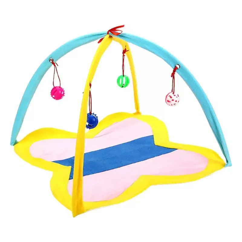

Cat Activity Center Cat Bed Tent With Kitten Hanging Toy Balls Kittens Play Mat Pets Sleep Play Bed Tent With Dangle Toys