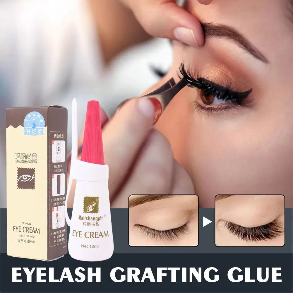 

12ml False Eyelash Glue Quick Dry Dark-Black Waterproof Eyelash Extensions Glue Black Adhesive For Eyelashes Building Glue O2Y7