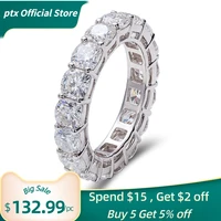 925 sterling silver rings full turn gemstone white moissanite diamond top vvs1 china jewelry wholesale supplier