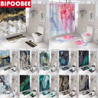 colorful marble Shower Curtain gold Texture Luxury crack Bathroom Curtains set Bath Mats rugs Toilet Cover Lid Non-Slip carpet