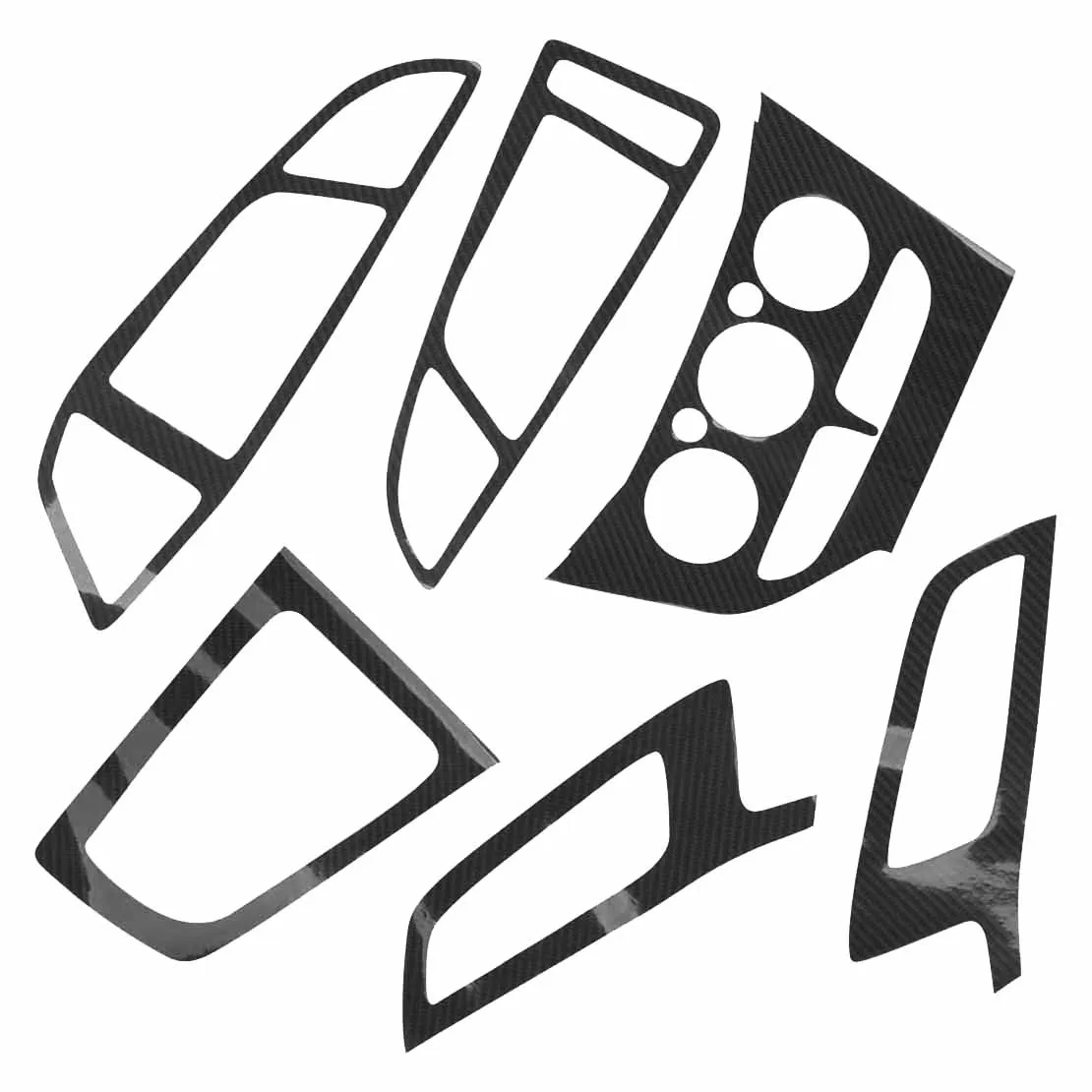 

Dashboard Air Vent Outlet Console Switch Gear Shift Panel Sticker 5D Carbon Fiber Texture Black Fit for Ford Focus 2012-2014 LHD