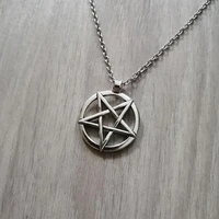 new trend mens cool accessories hollow pentagram pendant titanium steel mens necklace
