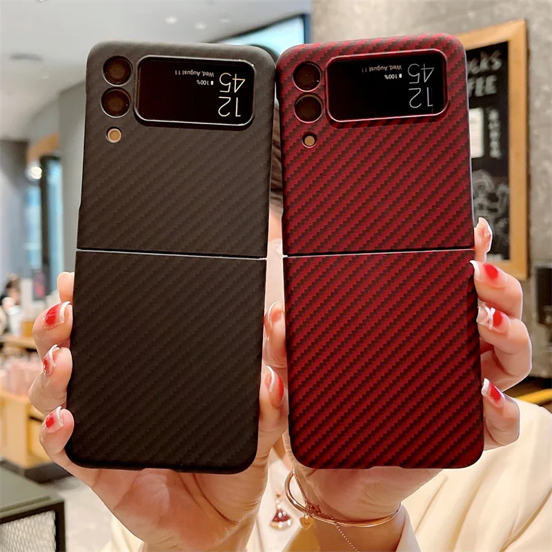 

For Galaxy Z Flip 3 5G Case Carbon Fiber Phone Case on For Samsung Galaxy Z Flip 3 ZFlip 3 Zflip3 Cover Samsung Z Fold 3 5G Capa