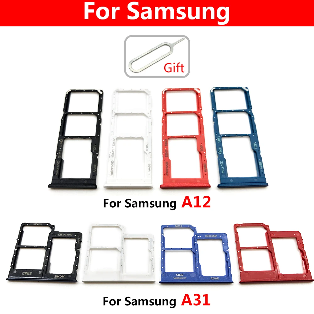 

Micro Nano SIM Card Holder Tray Slot Holder Adapter Socket For Samsung A12 A31 Mobile Phone With Pin Replacement Parts