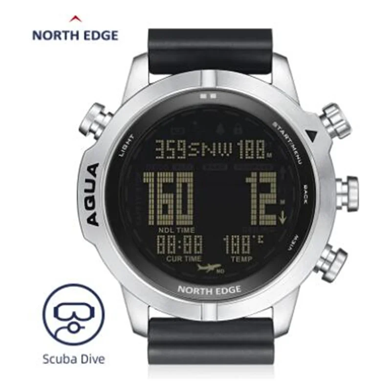 NORTH EDGE Мужские компьютерные часы для дайвинга Водонепроницаемые 100 м подводного