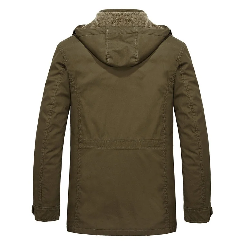 2022 Men Winter Long Casual Warm Fleece 2 In 1 Jacket Parkas Coat Men Autumn Military Cotton Thick Pockets Cargo Parkas Men 5XL