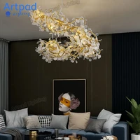 artpad nordic gold hanging living room chandelier modern dinning room bedroom firefly lamp branch round pendant lighting decor