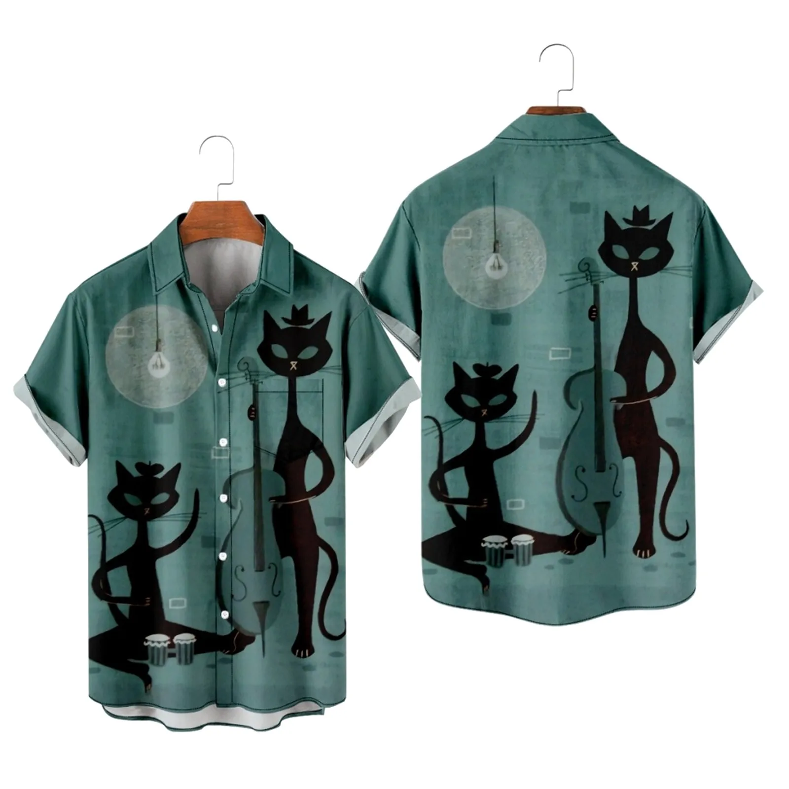 

Mens Printed Hawaiian Shirts Short Sleeve Button Down Beach Shirts Long Floral
