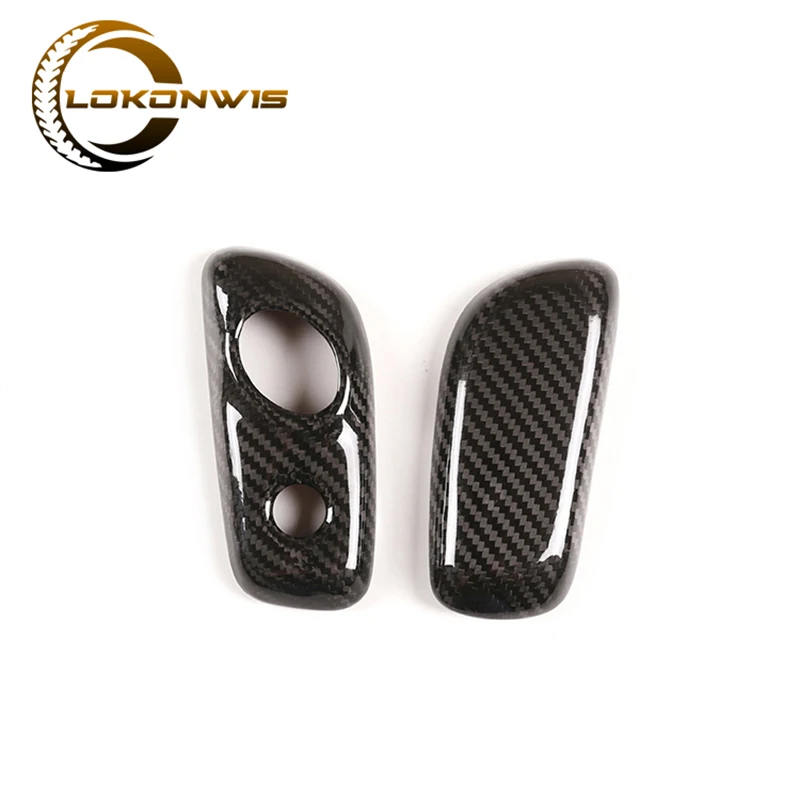 Car Real Carbon Fiber Gear Panel Lever Head Cover Sticker For Ford F150 Raptor 2009-2014 Interior Decoration Styling Accessories