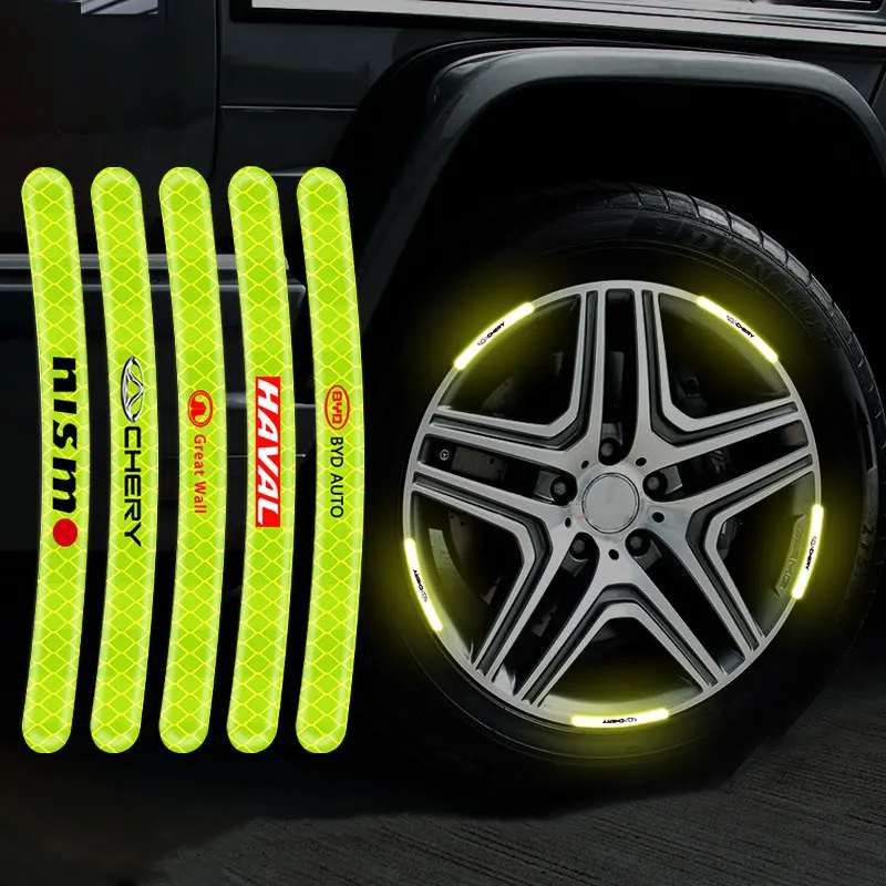 

Reflective Stripe Car Wheel Rim Stickers Stripe Wheel Hub Decals For Jaguar C-TYPE E-Pace F-Pace I-Pace XF XJ XK XK8 XKR Coupe