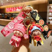 chinese opera keychains 2022 new year of the tiger pendant cartoon acrylic plastic bag lanyard gift ornaments lucky jewelry