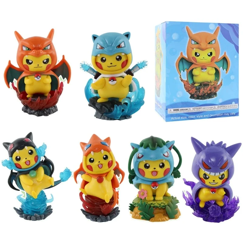 

Pokémon Pikachu Desktop Car Decoration Cross-dressing Pikachu Exquisite Craftsmanship Toys Action Figure Anime Figure Model Gift