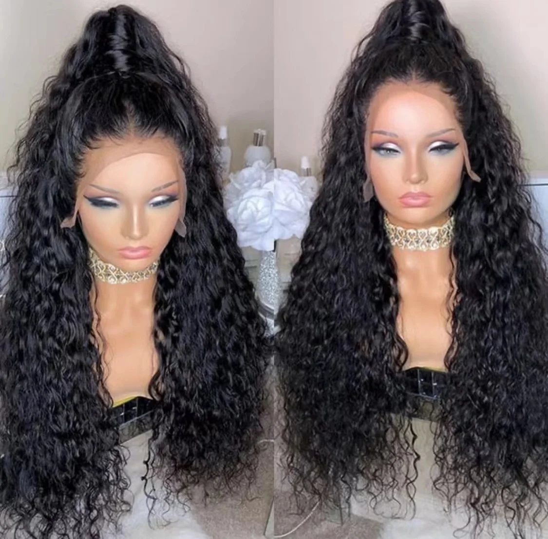 

Svipwig Synthetic Curly Lace Front Wigs for Women Heat Resistant Fiber Black Hair Daily Wigs Natural HairlineHair Wigs