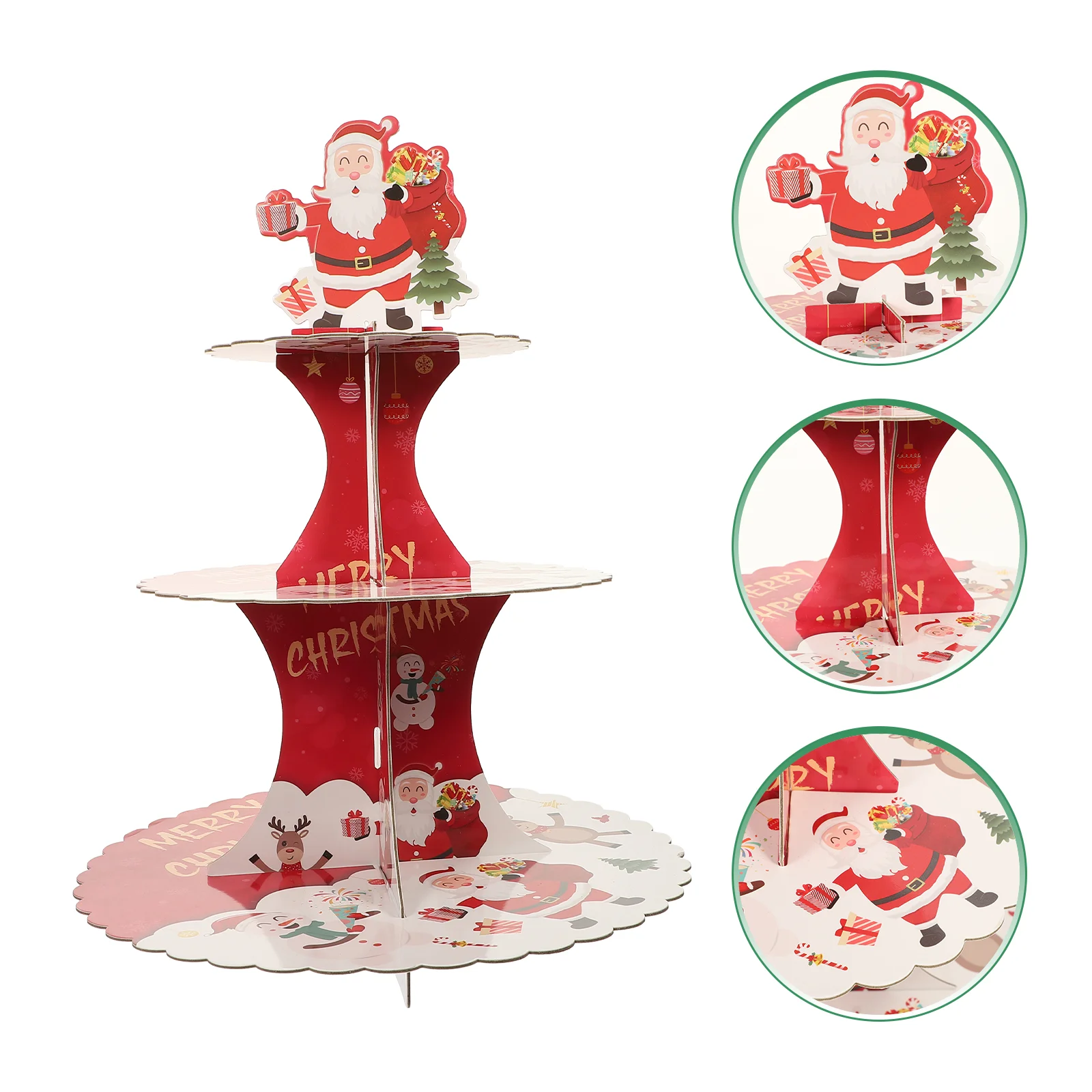 

Stand Cupcake Christmas Tower Display Dessert Cake Tiered Serving Cardboard Tray Holder Party Platterpastrystands Plate Fruit